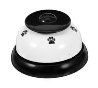 FIXOSHEE Pet Training Bell Set for Dogs and Cats Interactive Puppy Potty Training Doorbell with Paw Press Sturdy Plastic Black Base White Lid Suitable for Indoor Communication
