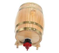 FIXOSHEE Pine Wood Wine Barrel with Faucet and Stable Base Wooden Drink Dispenser for Beer Whiskey Cabernet Party Use and Home Decoration