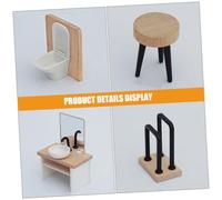 FIXOSHEE Playset with Shower Sink Toilet Vanity Stool Towel Rack Bathtub and Floor Faucet for Dollhouse Decoration