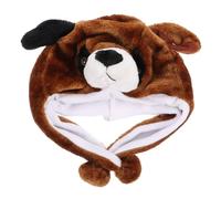 FIXOSHEE Plush Cartoon Animal Hat Fluffy Brown Dog Ear Warmer Head Wrap for Performance Cosplay Winter Wear