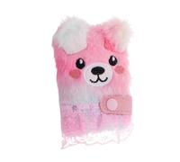 FIXOSHEE Plush Notebook for Portable Furry Animal Pattern Diary with Buckle Cute Mini Bear Design for School and Student Notes