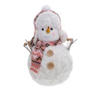 FIXOSHEE Plush Snowman Tabletop Decoration Soft Fabric Figurine for Indoor Xmas Party Home Bathroom Kitchen Rustic Festive Ornament