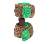FIXOSHEE Polar-fleece Dog Snuffle Dumbbell for Puppies Interactive Food Hiding Dispenser Mental Stimulation Chew for Boredom Relief and Scent-based Play