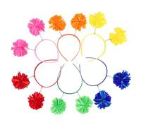 FIXOSHEE Pompom Headband 12Pcs Festive Hair Styling Accessories Vibrant Color Resistant to Fading for Girls and Women Holiday Celebrations