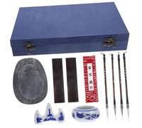 FIXOSHEE Portable Chinese Calligraphy Ink Brush with Ink Stone and Stick Writing Brush Kit for Students Durable Smooth Surface for Practicing Traditional Calligraphy and Painting