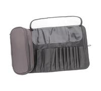 FIXOSHEE Portable Cosmetic Makeup Brush Holder Pouch Capacity Folding Storage Bag for Travel Toiletries and Makeup Tools Organizer Grey