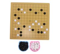 FIXOSHEE Portable Go Chess Set with Bear Theme Dual Sided Board Educational Strategy Game for Miniature Cartoon Chess Set for Travel and Home