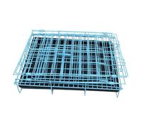 FIXOSHEE Portable Metal Cat Carrier Cage with Tray Pet Travel Crate for Cats Rabbits and Pets Stylish Blue Design for Outdoor Hiking and Home Use