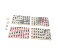 FIXOSHEE Portable Mini Mahjong Game Lightweight Chinese Mahjong Tiles with Dice for Travel Party Family Fun Smooth Surface Easy to Carry and Store