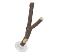 FIXOSHEE Portable Parrot Shower Perch with Large Suction Cup, 20cm Natural Wood Bird Stand for Window, Ceramic Tile, Mirror Bath Use, Suitable for Cockatiels Budgies and Lovebirds