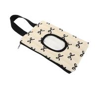 FIXOSHEE Portable Wet Wipes Organizer with Bow Design Lightweight Cloth Travel Container for Stroller Reusable Wet Tissue Holder with Hanging Strap Compact Moisture Dispenser for Outdoor