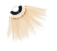 FIXOSHEE Pure Human Hair Color Testing Rings Bundles Real Hair Samples for Salon Practice White Dye Sample Strands