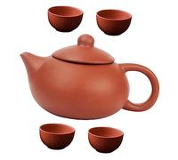 FIXOSHEE Purple Teapot Set Retro Antique Style Household Teaware with Cups Filter Ceramic Kettle for Home Office Tea Brewing and Gift