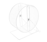FIXOSHEE Quiet White Iron Wire Hamster Wheel for Small Pets Silent Exercise Running Wheel with Nail Grinding Surface Night-friendly Quiet Runner for Gerbil Rat Mouse Chinchilla
