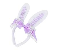 FIXOSHEE Rabbit Ear Headband Cute Bow Animals Hair Hoop for Cosplay Holiday Party Pajama Office Accessories Comfortable Cloth Material