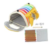 FIXOSHEE Rainbow Yellow Small Bird Parakeet Hammock Hanging Bed Tent Soft Cloth Material Comfortable Safe Indoor Nest for Small Birds Parrots Canaries