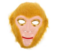 FIXOSHEE Realistic Monkey King Mask with Furry Half Face Design Vibrant Colors and Detailed Craftsmanship Costume Accessory for Halloween Christmas Party Cosplay and Role Play