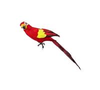 FIXOSHEE Realistic Red Artificial Parrot Bird Model Lifelike Simulation Sparrow Ornament for Home Office Garden Decoration Crafts Props