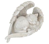 FIXOSHEE Resin Cat Memorial Stone for Garden Outdoor Indoor Use Weather-resistant Pet Tombstone Statue Angel Cat Figurine for Decoration and Loving Tribute to Pets
