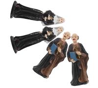 FIXOSHEE Resin Catholic Figurines 4Pcs Miniature Nun and Priest Statues for Psychological Sandplay and Emotional Exploration in Home or Church Decor