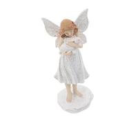 FIXOSHEE Resin Fairy Angel Statue with Rabbit Garden Ornament for Outdoor Memorials and Decoration Elegant Christmas Resin Sculpture for Lawn Patio Graves and Holiday Display
