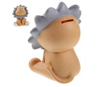 FIXOSHEE Resin Lion Piggy Bank for Adorable Cartoon Coin Keeper Money Box Suitable for Birthday and Savings with Easy Coin Access
