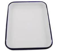 FIXOSHEE Retro Enamel Baking Pan Nonstick Rectangular Oven Tray for Bread Cakes Pastries Easy Clean Vintage Style Multifunctional Kitchenware