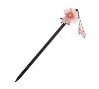 FIXOSHEE Retro Style Peachwood Hair Chopstick with Crystal Flower and Tassel Beads Folk-custom Hairpin for Women Hanfu Casual Party and Cosplay Accessories Elegant Chinese Hairpin