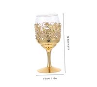 FIXOSHEE Retro Vintage Metal Liquor Goblet Cup Embossed Small Drinkware for Whiskey Cocktails Parties Weddings Anniversary Reusable Decorative Beverage Glass