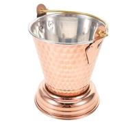 FIXOSHEE Rose Gold Hammered Metal Ice Bucket with Handle Wine Chiller for Parties and Bbq Multipurpose Beverage Tub and Spice Tin Indian Curry Inspired Design