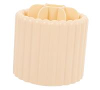 FIXOSHEE Rotatable Makeup Brush Holder Desktop Organizer with Compartments for Pens and Cosmetics Elegant Milk Yellow Cosmetic Brush Storage Box for Tabletop Use