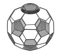 FIXOSHEE Rustic Soccer Pendant Lampshade Socket Hole Small Metal Football Light Shade for Bar and Living Hollow Athletic Design with Iron Structure and Comfortable Glare Diffusion