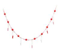 FIXOSHEE Rustic Wooden Bead Garland with Clips for Pictures, Beaded Wall Photo Holder and Tassel String, Photo Hanging Decoration for Home and Party Display