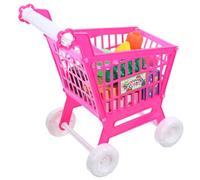 FIXOSHEE S Mini Simulation Shopping Cart for Pink Material Plaything with Easy-grip Handle and Smooth Wheels Enhances Creativity Hand-eye Coordination and Storage Skills for Pretend