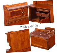 FIXOSHEE Scale Miniature Wooden Bookshelf Dollhouse Furniture Cabinet with Double Doors Retro Farmhouse Style DIY Micro Landscape Decoration for Dollhouse
