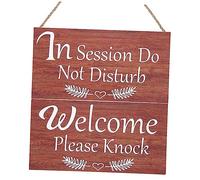FIXOSHEE Session Do Not Disturb Wooden Door Sign Reversible Office Meeting Sign for Privacy Rustic Wall Decor for Home and Workplace