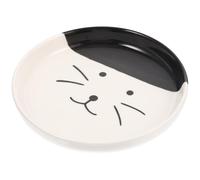 FIXOSHEE Shallow Ceramic Cat Food Plate with Neck Support Flat Wide-Mouthed Bowl for Cats and Small Dogs Suitable for Daily Feeding and Treats Easy Wash