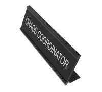 FIXOSHEE Shaped Aluminum Desk Plaque for Mediators Office Name Plate Chaos Coordinator Desk Sign Portable and Lightweight for Home and Workspaces