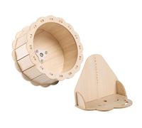 FIXOSHEE Silent Wooden Hamster Running Wheel with Smooth Edges for Small Pets Sunflower Design Exercise Suitable for Hamsters Mice and Chinchillas with Cloud Stand