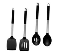 FIXOSHEE Silicone Kitchen Utensils with Handles Non Stick Resistant Turner Slotted Colander Spoon Heat Resistant Cooking Tools for Scratch Protection and Easy Storage
