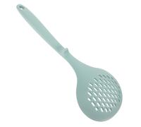 FIXOSHEE Silicone Slotted Skimmer Spoon High Temperature Resistant Kitchen Strainer Colander for Pasta Noodles Dumplings Lightweight Cooking Utensil in Lake Blue
