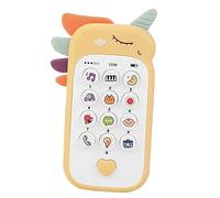 FIXOSHEE Simulated Phone Musical Early Education Multifunctional Panel Interactive Pretend Play Teething Sensory Development for Boy Girl Gift Yellow