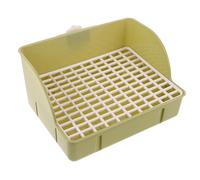 FIXOSHEE Small Animal Square Litter Box for Rabbits and Guinea Pigs, Green Plastic Pet Training Toilet Tray Splash Guard, Portable Bunny and Cat Sifting Litter Pan for Small Pets