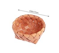 FIXOSHEE Small Hand-woven Wooden Storage Basket for Fruit Food Sundries Round Handmade Woven Organizer for Picnic Home Kitchen Bathroom Decor