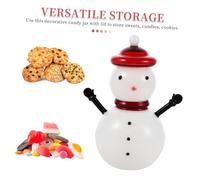 FIXOSHEE Snowman Candy Jar with Lid Decorative Glass Container for Christmas Party Use Multipurpose Sugar and Sweet Storage Festive Snowman Kitchen Decor Holiday Treat Holder for Home