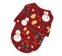 FIXOSHEE Snowman Pattern Dog Clothes Christmas Pet Coat XS Party Costume for Small Dogs Bichon Pomeranian Cats