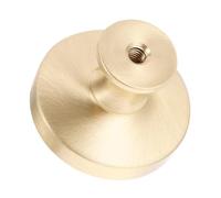 FIXOSHEE Solid Brass Cabinet Knob Round Pull Handle for Wardrobes Furniture Smooth Comfortable Surface Easy Installation Gold Metal Cupboard Knob for Cabinets