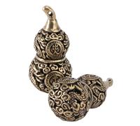FIXOSHEE Solid Brass Gourd Key Ring Pendant Hollow Calabash Feng Shui Luck Amulet Brass Gourd Decor for Bag Hanging Polished Lucky Charm Keychain Accessory