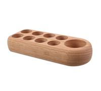 FIXOSHEE Solid Wood Essential Oil Organizer Rack with Slots Natural Finish Wooden Display Stand for Bottles Perfumes and Nail Polish Storage for Home and Professional Use