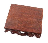 FIXOSHEE Solid Wood Square Display Base for Buddha Statues and Figurines Handmade Root Carving Stand Stable Wooden Holder for Crafts Planters and Decorative Ornaments